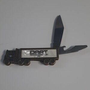 Vintage DART Trucking Pocket Knife Bottle Opener Colonial USA Trucker Promo